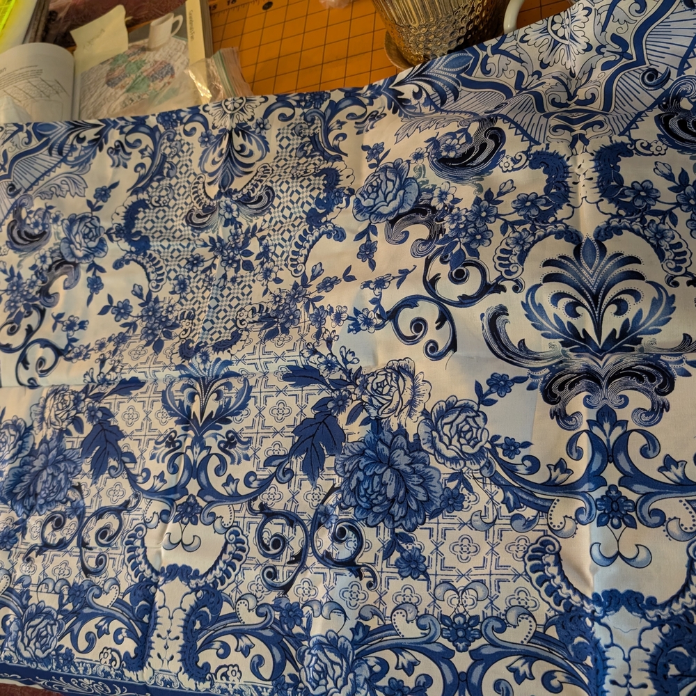 Blue and White Floral Patterned Fabric